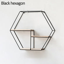 Load image into Gallery viewer, Nordic Iron Hexagonal Grid Wall Shelf Decorative Storage Rack Holder