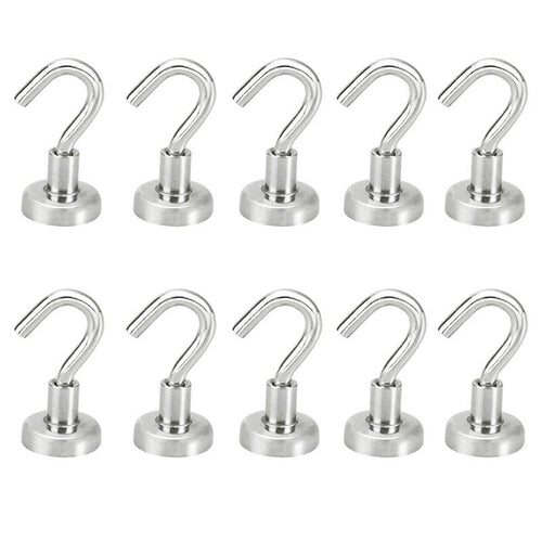 OUNONA 10 Pcs Magnetic Hooks Power Hook Magnet Holder