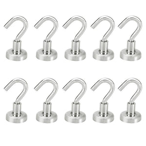OUNONA 10 Pcs Magnetic Hooks Power Hook Magnet Holder